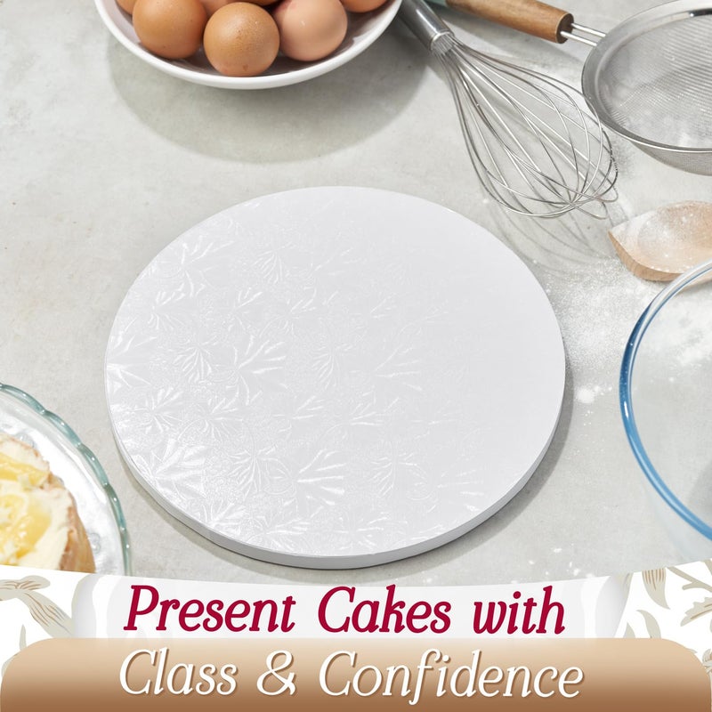 Cakebon Round Cake Boards - Sturdy 1/2 Thick Drums - 14 Inch Professional Smooth Straight Edges White 1-Pack - Image 4